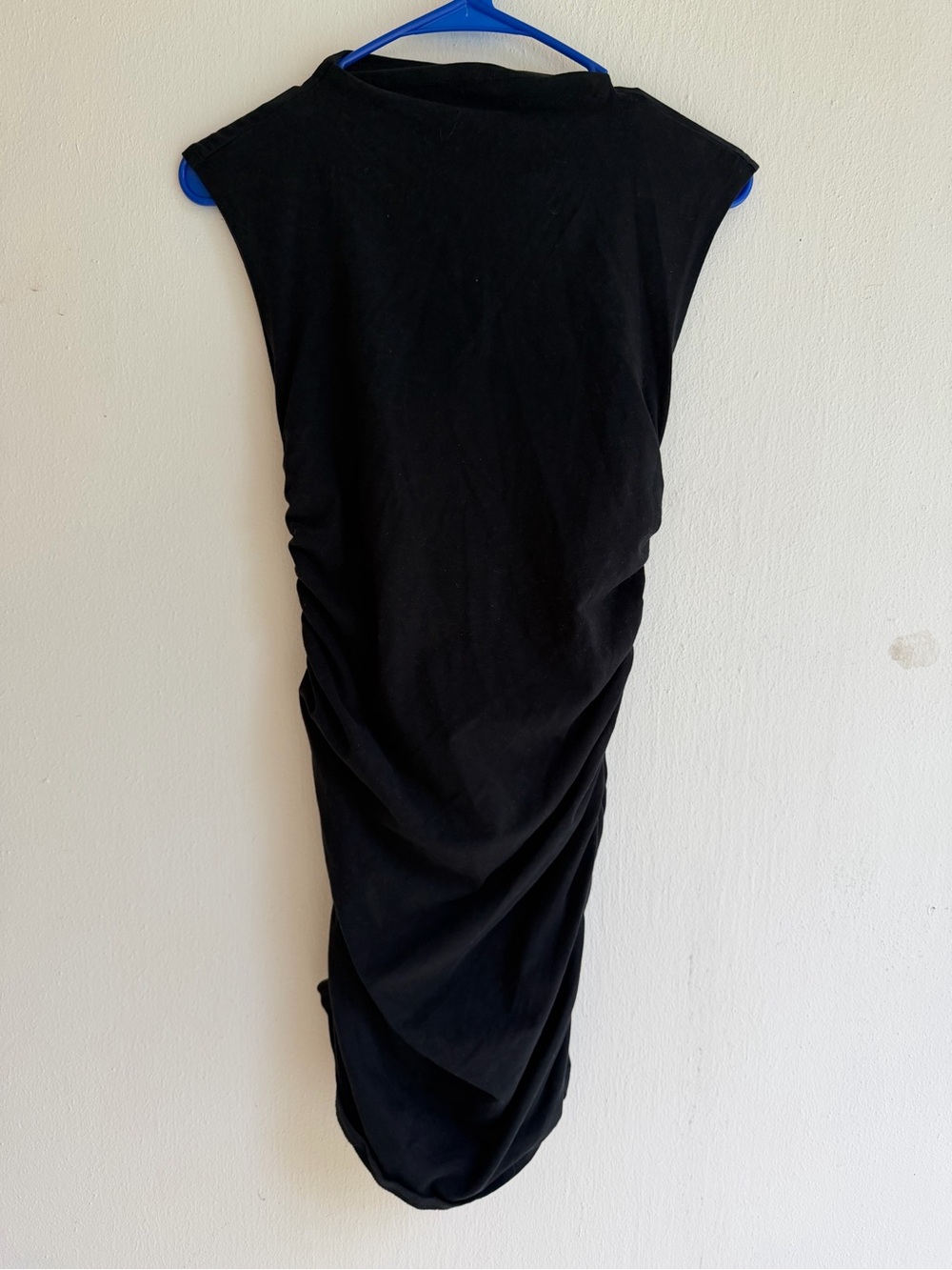 Rumored Black Sleeveless Ruched Dress-Size M